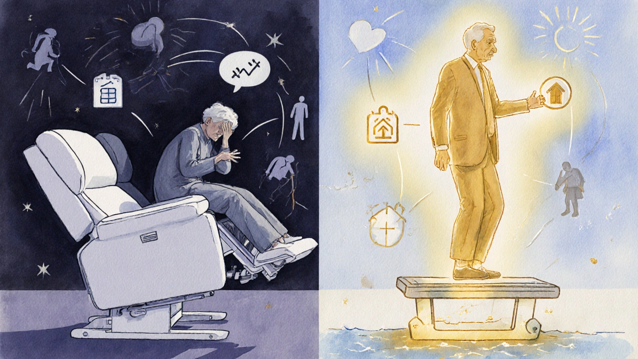 Symbolic image of a lift chair helping someone transition from struggle to independence.