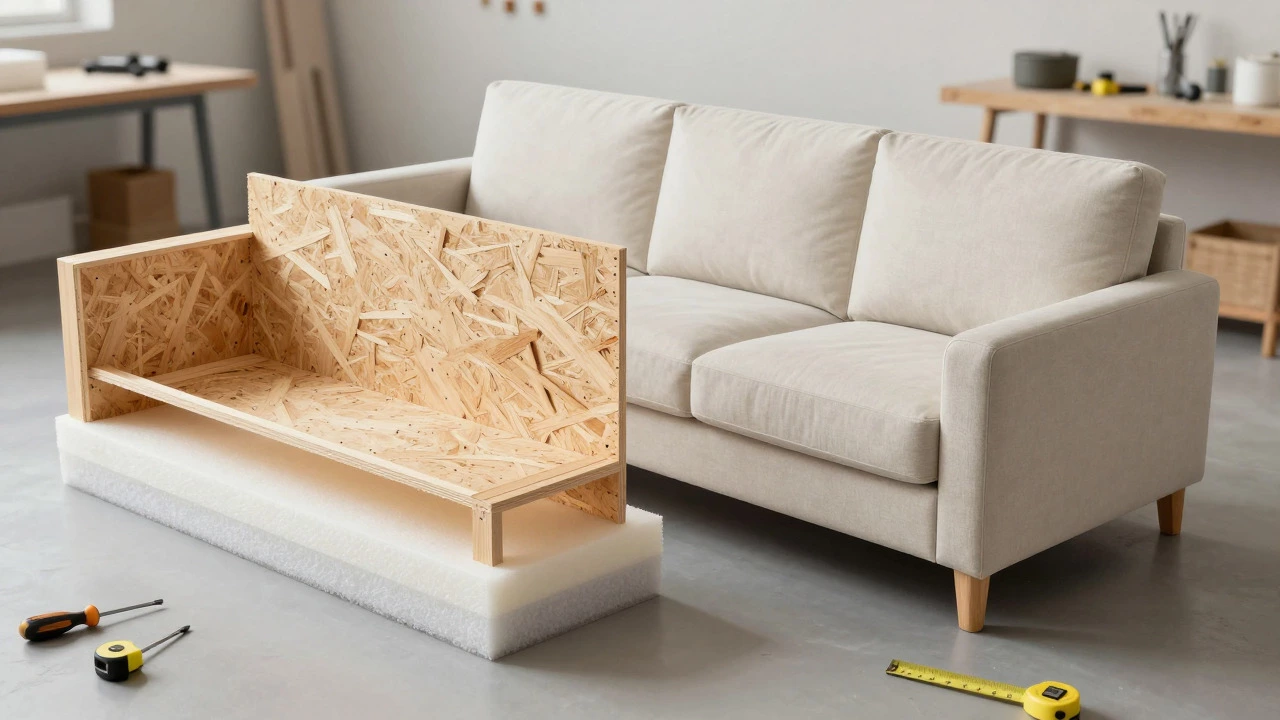 Comparison of cheap vs durable sofa internal construction.
