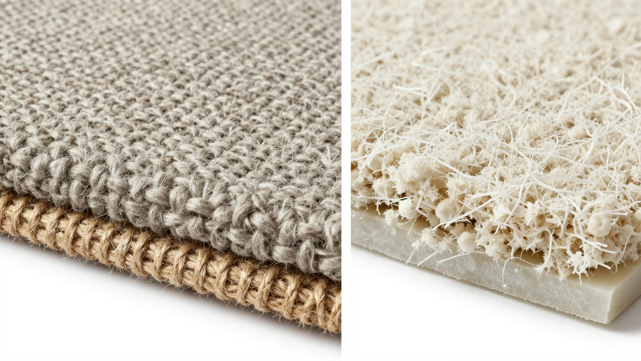 Cross-section comparison of woven vs tufted carpet structures