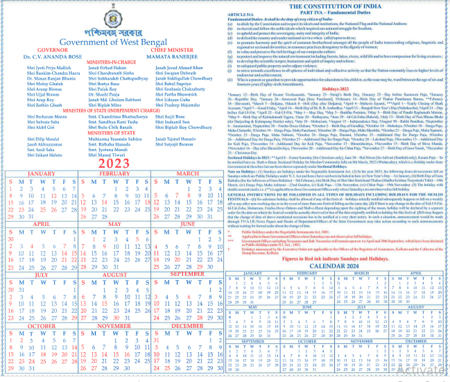 [PDF] West Bengal (WB) Government Gazetted Holiday List 2023 West